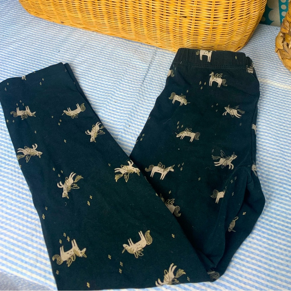 Cat and Jack Girls size 6 Gold and Black Leggings